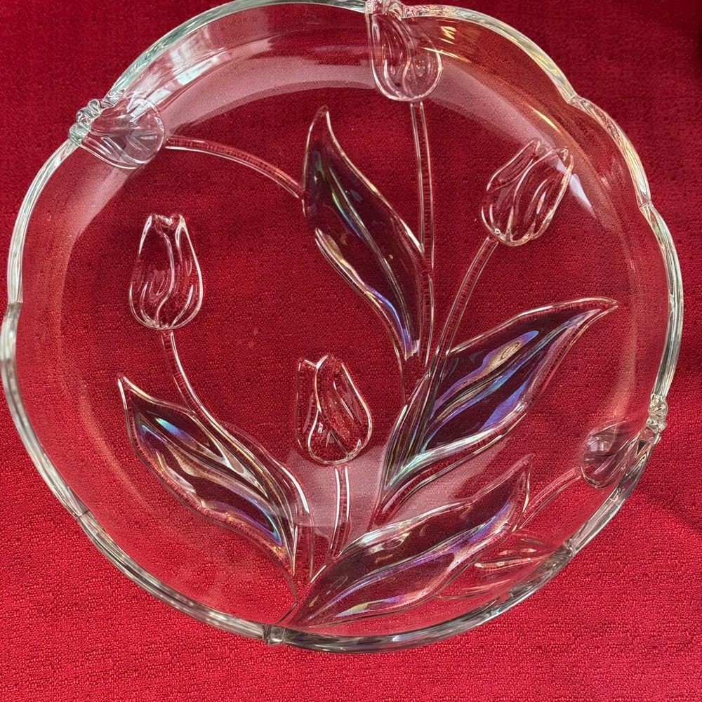 Mikasa Tivoli Crystal Tulip Serving Platter. 12”